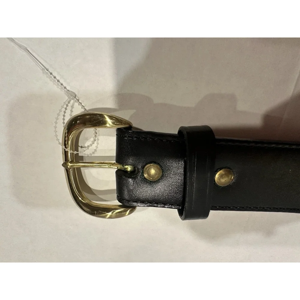 Galco Leather Belt SN5 B40 Solid Brass Buckle Hand Made Mens Black Adjustable